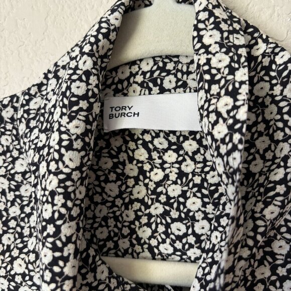 Tory Burch Silk Ditsy Boho Floral-print Bow Tie Neck Blouse Long Sleeve Top - Picture 3 of 15